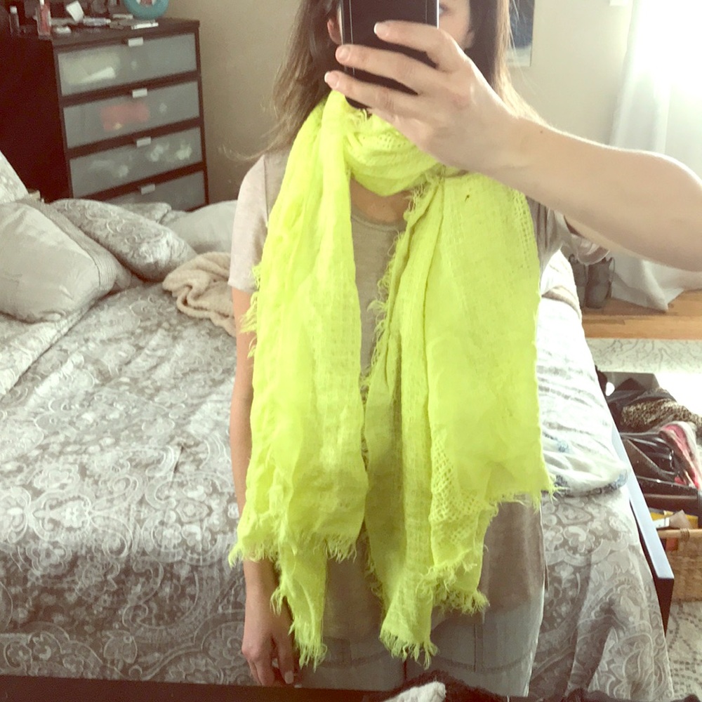 Beautiful knitted yellow scarf/wrap